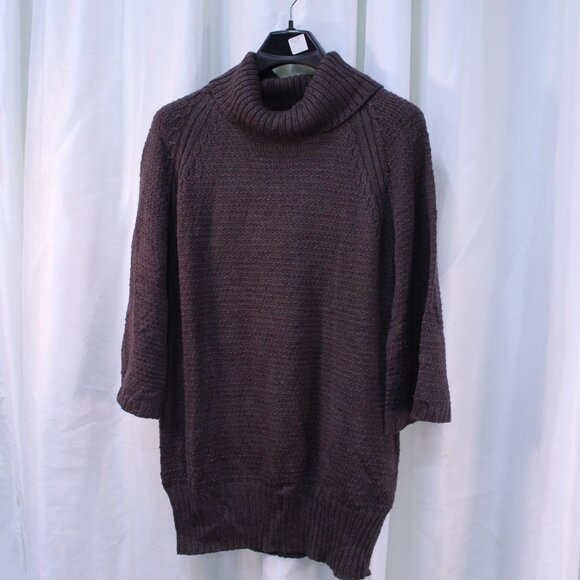 Peruvian Connection Dark Brown Cowl Neck Sweater - Picture 1 of 11